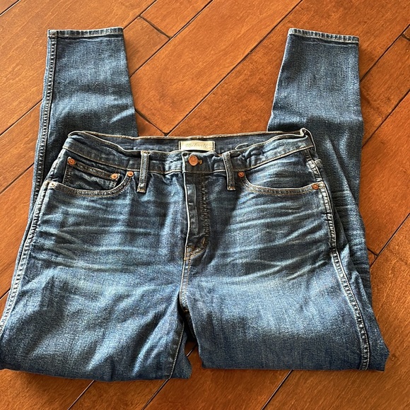 Madewell 9” High Rise Skinny Jeans Dark Wash - Picture 2 of 6